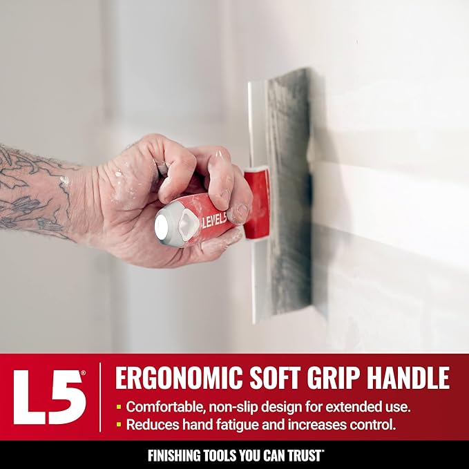 10" Soft-Grip Stainless Steel Taping Knife - LEVEL5 | Pro-Grade | Metal Hammer End | 5-136