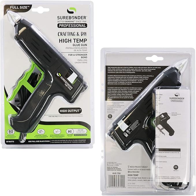 HE-750W Professional Series 80 Watt Full Size High Temperature Hot Glue Gun