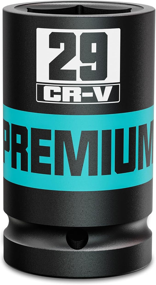 1" Drive 6 Point Impact Socket, 29mm Deep Socket, Metric, CR-V, Automotive Maintenance Machinery Manufacturing