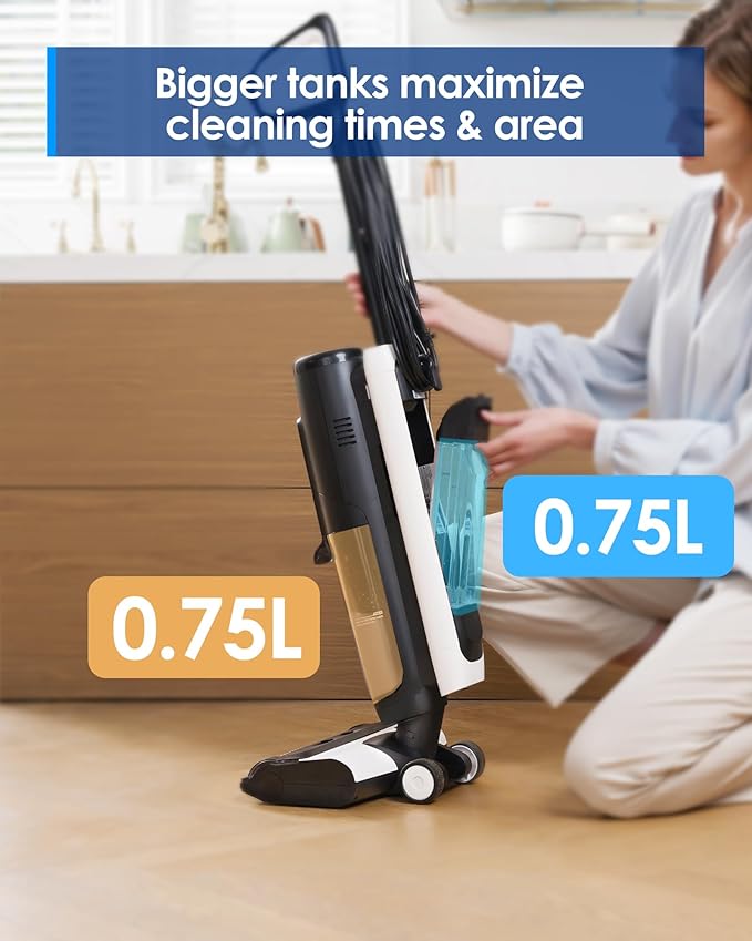 Tineco iFLOOR 5 Steam Wet Dry Vacuum All-in-one, Steam Mop Hardwood Floor Cleaner Great for Sticky Messes, 248??High-Temp Steam, Self-Cleaning with steam