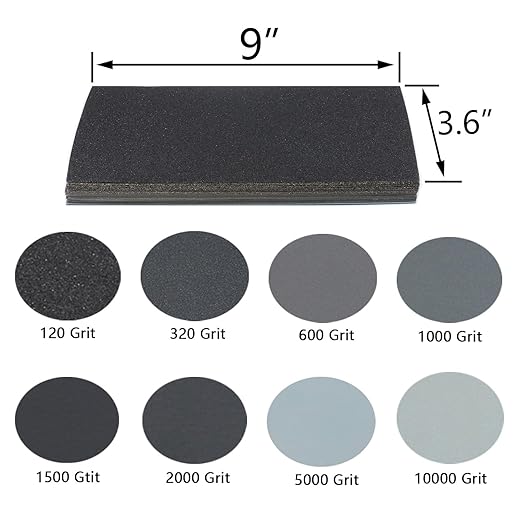 60Pcs of 9x3.6 Inch 8 Grit Mixed Packing Wet and Dry Sandpaper, Woodworking Furniture/Automobiles/Metal/Lacquer Polishing Sanding Sheets, 120/320/600/1000/1500/2000/5000/10000 Grit