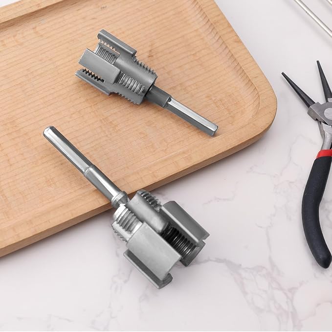 Integrated Internal & External Pipe Threading Tool, Pipe Thread Cutting Tool, Electric Drill Compatible PVC Pipe Threader Kit, Pipe Sizes Rethreading Tool (1/2"+3/4")