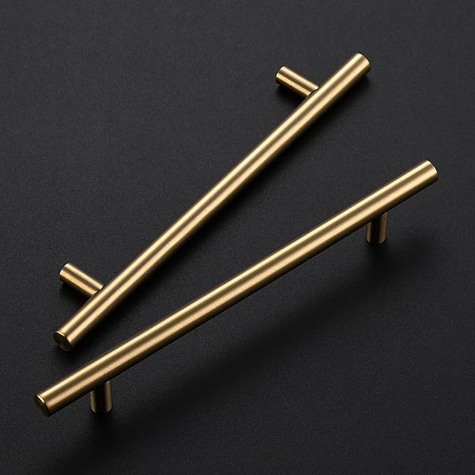JOY DECOR 20 Pack Champagne Bronze Cabinet Pulls ??8-13/16 Inch Length, 6-1/4 Inch (160mm) Hole Center ??Stainless Steel Kitchen Cabinet Handles for Drawer and Cupboard