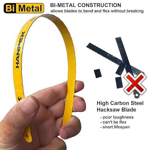 Hacksaw Replacement Blade Sets (10 Pack) High Speed 3Pc. 18TPI / 3Pc. 24TPI / 4Pc. 32TPI- 12" Length Hack Saw Blade - Bi-Metal HSS Cutting Blades