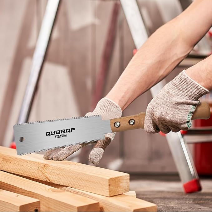 Mini Hand Saw, 6 Inch Japanese Pull Saw with Double Edges 15/17 TPI Flush Cut Saw for Woodworking DIY Projects (style B)