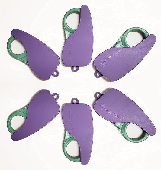 No-Touch Door Opener, Button Pusher Safe Touch Key, Hands Protection, Touchless Tool with MicrobeFENCE Technology, 6Pack Purple