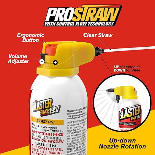 B?셂aster Penetrating Oil Spray ??Rust Prevention Penetrating Fluid ??Loosens Rusted Bolts, Protects Against Corrosion, Multi-Use Anti Rust Spray for Frozen Parts ??11oz (Case of 6)