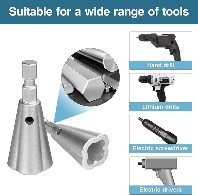 Wire Nut Twister,Wire Twisting Tool,Wire Nut Twiter for Drill,Spin Twist Wire Connector Socket,Wire Connector Driver with 1/4" Chuck,Wire Stripping and Twisting Tool(Wire Nut Twister Metal)