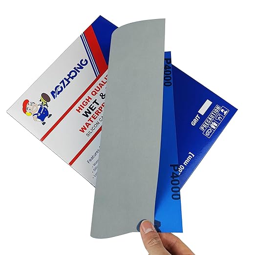 3000 Grit Sand Paper, 9 x 11 Inch, 10 Pcs Wet Dry Sandpaper Sheets, Silicon Carbide for Wood, Metal, Automotive Sanding and Polishing, Waterproof and Durable