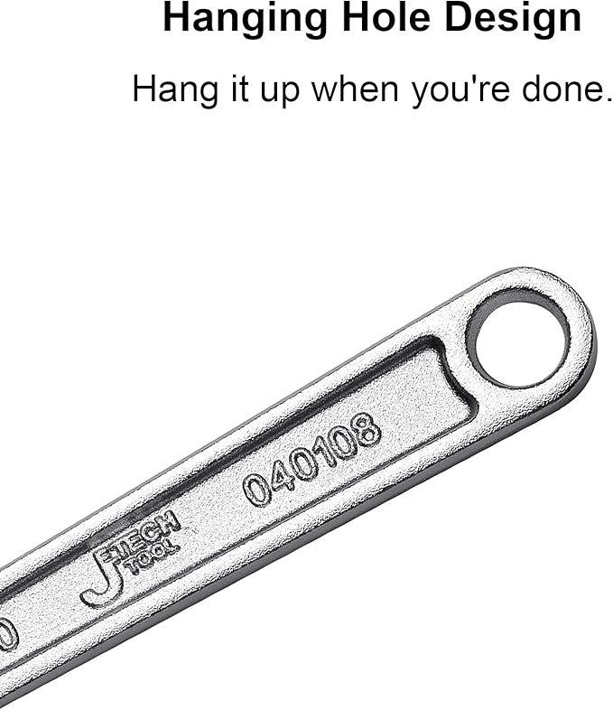 Jetech 8-Inch Adjustable Wrench - Professional Heavy Duty Spanner Chrome Vanadium Steel Shifter Spanner with Metric Scale Wide Caliber Opening
