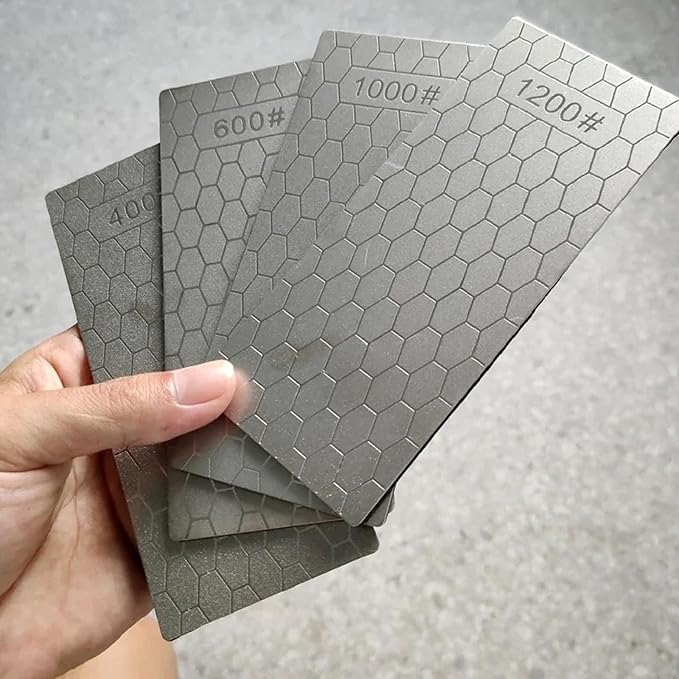 Diamond Sharpening Stone Set,12 Pcs Diamond Lapping Plate Coarse/Medium/Fine Grit Sharpener, 150/180/240/400/600/800/1000/1200/1500/2000/2500/3000 Grit竊똏erfect Assistance Sharpener Angle Guide