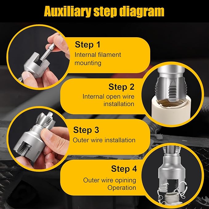 DOVARIUM Integrated Internal & External Pipe Threader - 1/2'' PVC Pipe Threading Tool for Drill, Heavy-Duty for Home PVC Water Pipe Repair & Installation (1/2'')