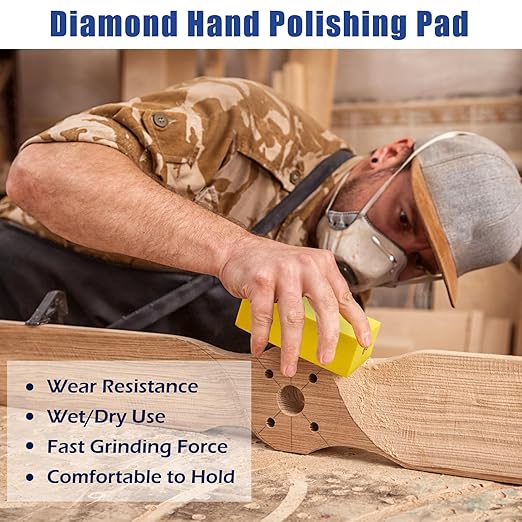 Coitak 6 PCS Diamond Polishing Pads, Diamond Sanding Blocks for Ceramic Tile Glass Grinding, Sanding Blocks Tile Tools 60/100/200/400/600/1000