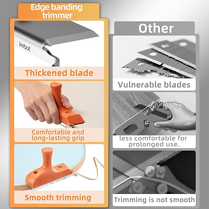 Imbot Edge Banding Trimmer With Stainless Steel Blade，Woodworking Trimmer For Deburring, Edge Planing,Correcting Wood Edges, Woodworking, Veneer, Edge Banding Trimming Tool, Gift For Dad.
