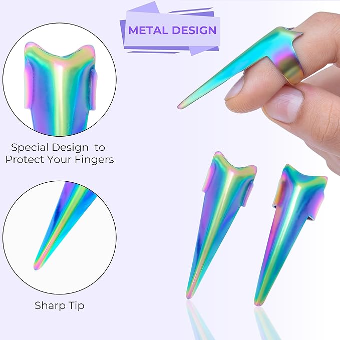 SIVOTE 2PC Pro Hair Parting & Sectioning Tool Set - Stainless Steel Straight & Curved Hair Separator Rings for Precise Styling and Extensions (Multi Color)