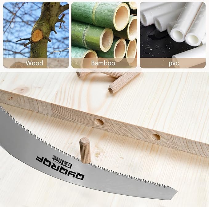 Japanese Hand Saw, 10 Inch Pull Saw 9 TPI with Detachable Blade Wood Saw for Woodworking Gardening (Style A)