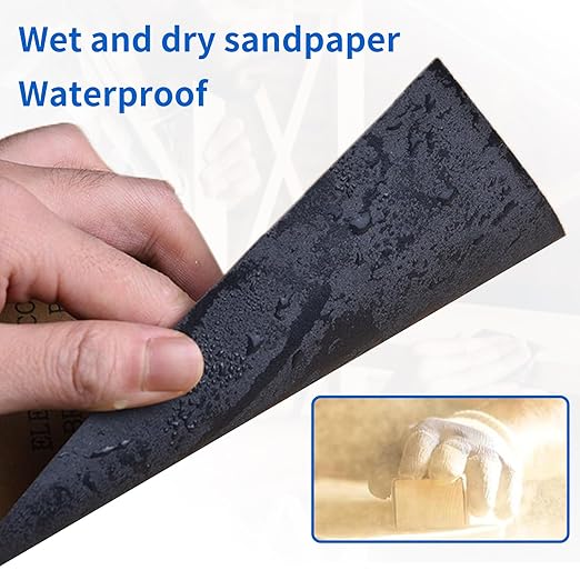 2000 grit Sandpaper, Wet Dry Sand Paper 9 x 3.6 Inch for Wood Furniture Finishing, Metal Sanding and Automotive Polishing, 25 Sheets