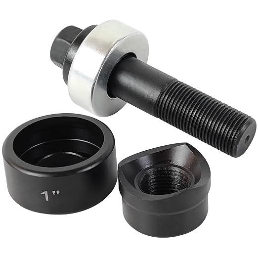 AMZCNC Manual Knockout Punch Kit, Heavy Duty Metal Sheet Knock Out Box Hole Cutter Conduit Punch Driver Die Set ((Conduit Hole Size) 1" Knockout Punch)