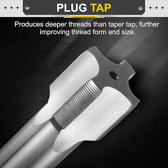 uxcell Hand Plug Tap M35 x 1 H2 Metric Thread Plug Style Taps Straight Flute Screw Tapping Threading Tool High Speed Steel HSS6542