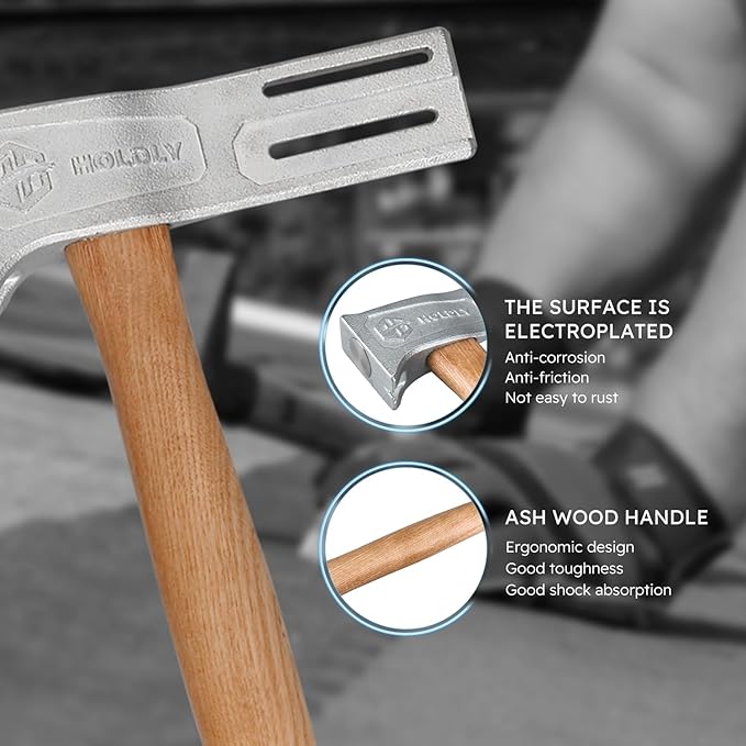 Magnetic Roofing Hammer, Magnetic Roofing Hatchet Designed to Improve Efficiency, Roofing Axe with Solid Wood Handle, A Roofing Tools That Can Be Used to Quickly Nail Roofing Nails And Felt Caps