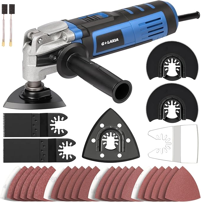 Oscillating Tool, 3.5A Oscillating Multi Tool with with Quick Clamp System Change, 4째 Oscillation Angle, 31 Piece Accessories Scraping, Grinding, Sanding, Cutting