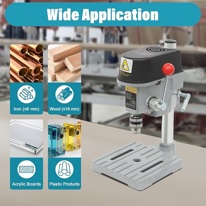 Portable Jewelry Drill Press,with Wrench - High340W,Adjustable Speed (0-16,000 RPM),Bench Top Drill Press Variable Speed,for Metal Wooden Jewelry DIY and Crafts Projects