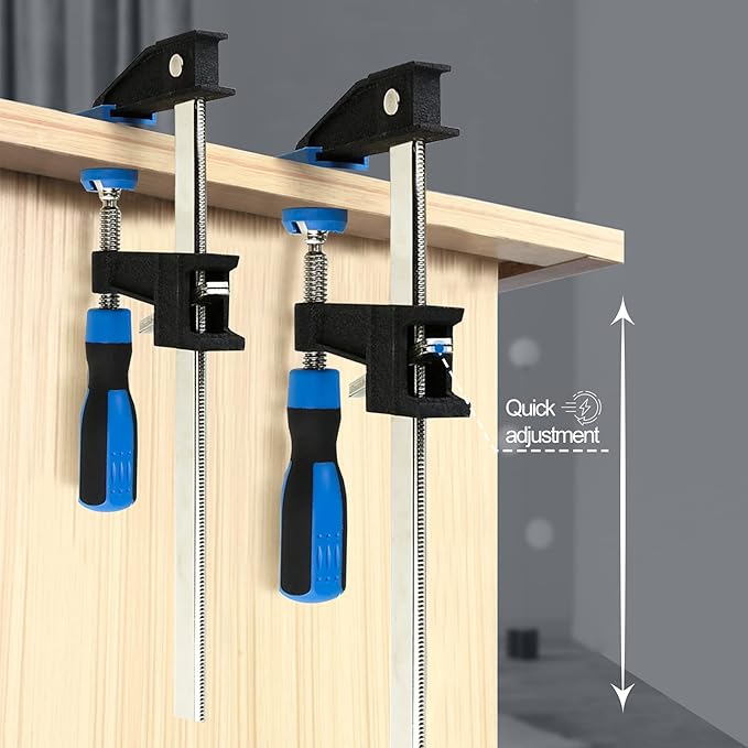 FASTORS Bar Clamps for Woodworking 36 Inch,4 Pack Wood Clamps Adjustable and Release Quickly,Woodworking Clamps Throat Depth 2.5 Inch,Serrated Steel Rail,Bar Clamps Force 600 Lbs