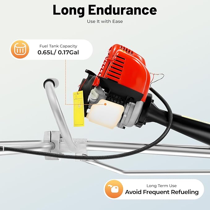 4-Stroke Gas Concrete Vibrating Machine, 900W 35.8CC Commercial Power Screed Vibrating Screed Power Unit Concrete Wet Screed Gasoline Cement Vibrator with 0.65L Fuel Tank for Pavement & Bridge Decks