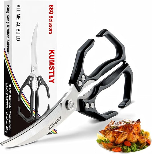 Heavy Duty Kitchen Shears & Poultry Scissors Professional All Purpose Stainless Steel Kitchen Scissors for Food, Meat, Herbs, Pizza, Bones, Ergonomic Cooking Shears