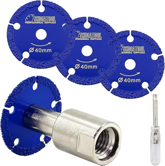 SHDIATOOL Diamond Metal Cutting Saw Blade, 1-9/16-Inch/40mm Mini Circular Saw Disc,Cut-off Wheel for Steel Tube Iron Rebar with 5/8" Flange(4 of Pack)