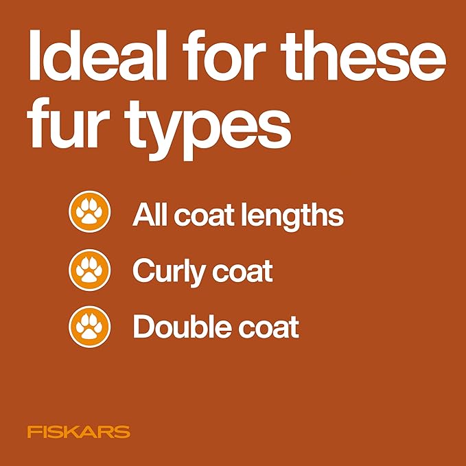 Fiskars Pet, Dog & Cat Grooming Scissors, Rounded Tips & SoftGrip Handle, Cat and Dog Supplies, 5.5?? Orange/Black, Detailing Scissors