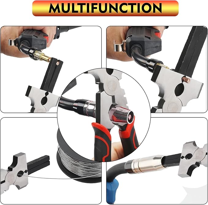 Welding Pliers,8 Inch,Chipping Hammer,Fine & Coarse Files,Hardened Wire Cutter,Tip Jaw, Pipe Jaws,Mig Nozzle Cleaner,Durable Forged Steel