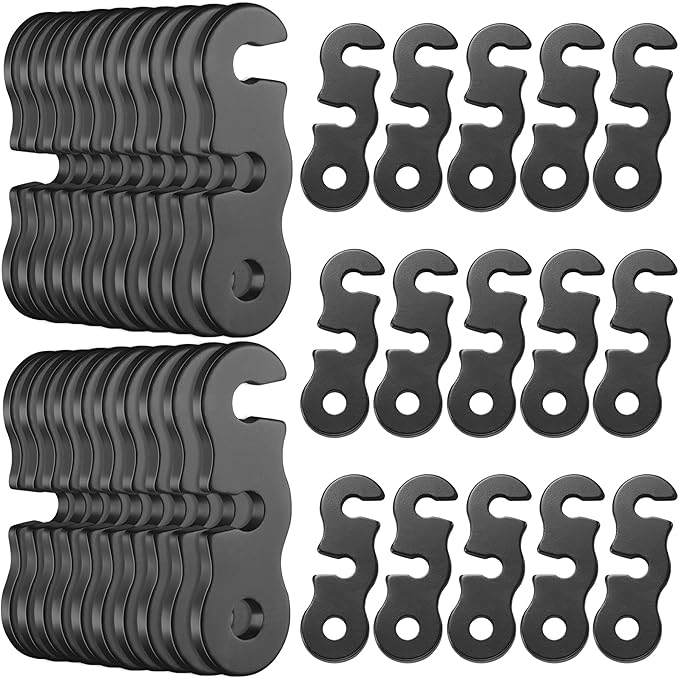 SATINIOR Guyline Tensioner Aluminum Alloy Tent Cord Paracord Tensioner Guy Line Rope Adjusters Cord Tighteners for Outdoor Tent Camping Hiking Accessories