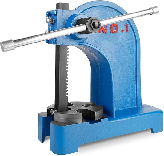 Manual Arbor Press 1.5 Ton, 5" Maximum Height Arbor Press, Cast Iron Heavy Duty Manual Benchtop Metal Arbor Press, 4 Models Precision Arbor Press for Stamping, Bending, Stretching, Forming