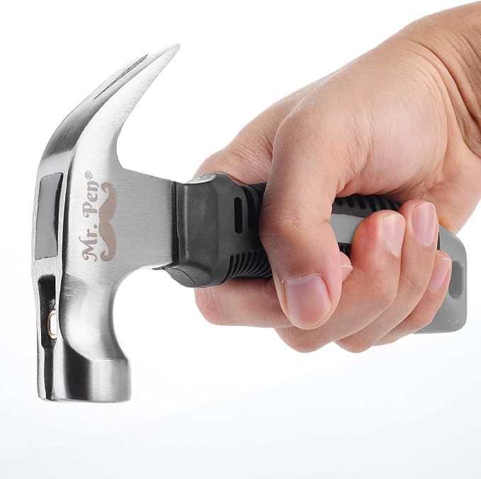 Mr. Pen- 8oz Gray Camping Claw Stubby Tack Magnetic Nail Hammer for Women