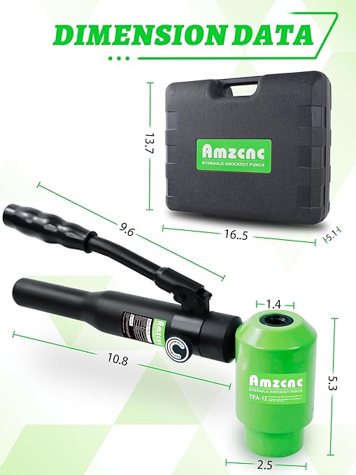 AMZCNC Hydraulic Knockout Hole Punch Driver Kit 1/2 to 4 inch Electrical Conduit Hole Cutter Set KO Tool Kit Metal Sheet Puncher (1/2??4??