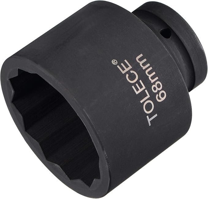 uxcell 1-Inch Drive 68mm 12-Point Impact Socket, CR-MO Steel 95mm Length, Standard Metric Sizes