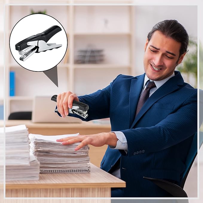 Yexiya Heavy Duty Plier Stapler Heavy Duty Office Hand Held Stapler Effortless 50 Sheet Capacity Desk Good for Stapling Home Warehouse School, Black(3 Pcs)