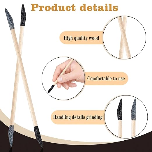 100 Pcs Sanding Sticks, Double End Matchsticks Sanding Twigs, Fine Detailing Sanding Tools for Tight Spaces Plastic Models Wood, 120/280 Grit 5.4 x 0.2 Inch