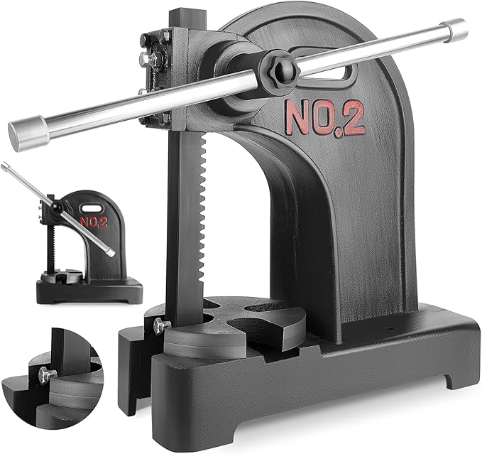 2 Ton Manual Arbor Press, Cast Iron Material Desktop Arbor Press, 8.5" Maximum Height, for Stamping, Bending, Stretching, Formin