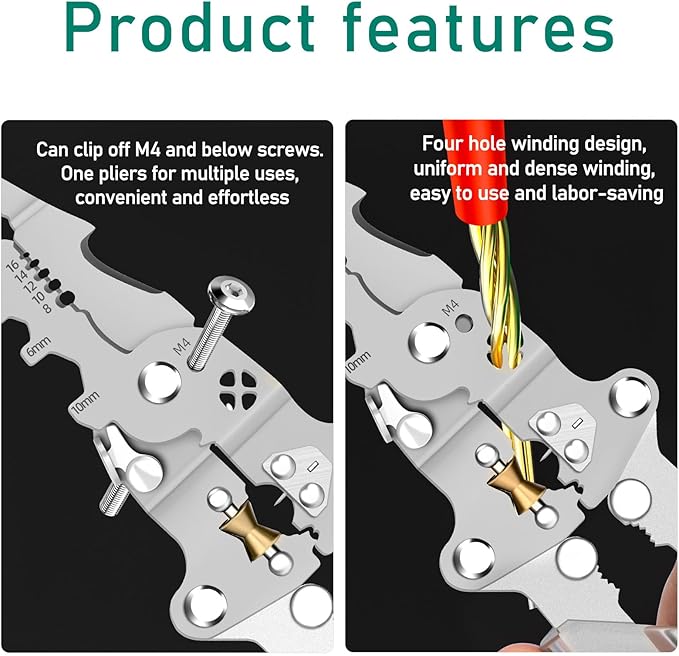 2025 New Tuvilo Electrician Pliers,20-in-1 Multi-Tool with Folding Stylus, Screwdriver & Wire Stripper, Heavy-Duty Electrical Pliers for DIY, Home & Professional Repairs
