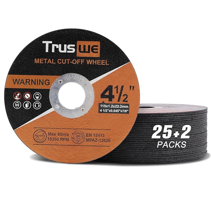 4 1/2" Cut Off Wheel - 27 Pack 4 1/2"x0.045"x7/8" Cutting Wheel Ultra Thin Cut-Off Disc Metal & Stainless Steel Cutting Disc for Angle Grinder