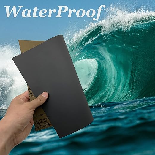 320 Grit Wet Dry Sandpaper, 9 x 11 Inch Sanding Sheets, 10PCS Premium Silicon Carbide Sand Paper for Wood Metal Ceramic or Auto Polishing and Scratches Removing
