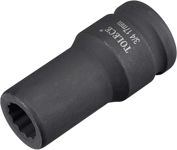 uxcell 3/4-Inch Drive 17mm 12-Point Deep Impact Socket, CR-MO Steel 78mm Length, Metric Sizes