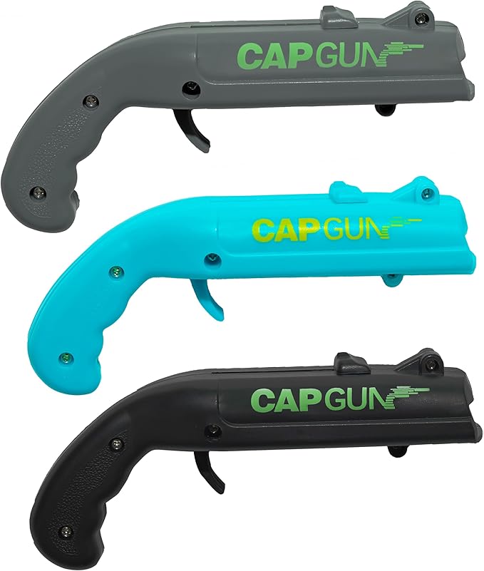 3PC Cap Gun Bottle Opener, Launcher Shooter Funny Shoots Gun Creative Beer Opener for Drinking Game Family Party Bar Outdoor (Black-Blue-Grey)