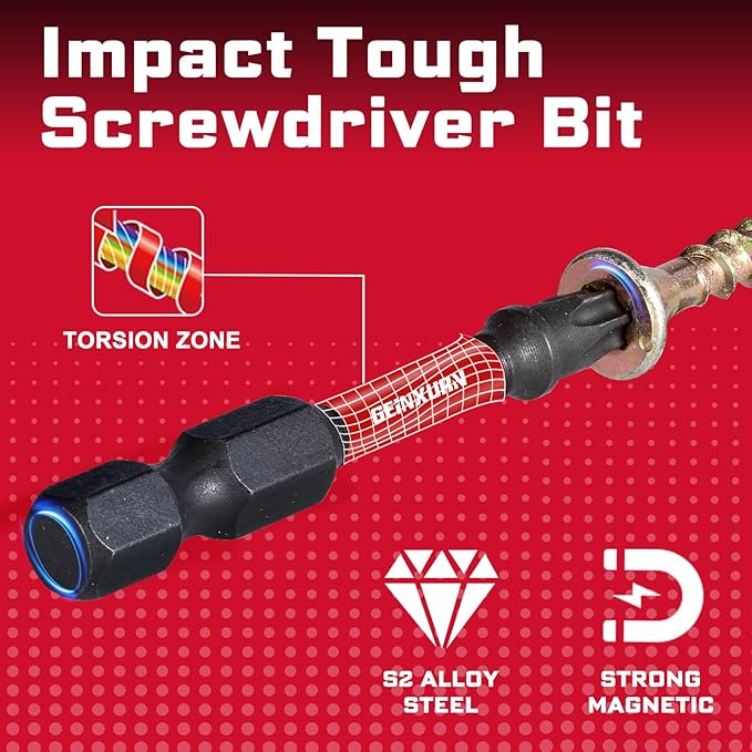 Impact Torx Screwdriver Bits Set, 30 Pieces 2?쒶agnetic S2 Steel Multi Star Driver Bits(T7-T40) and 1 Pc Bit Holder with Soft Hanging Strips