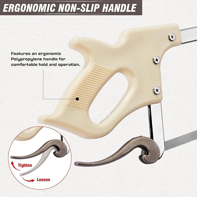 KATA Meat Saw for Butchering at Home: 25-inch Handsaws Bone Saw for Butchering - Butcher Saw for Meat Bone Cutting with SK5 Blade - Frozen Meat Processing Bone Saw, Processed Livestock and Game