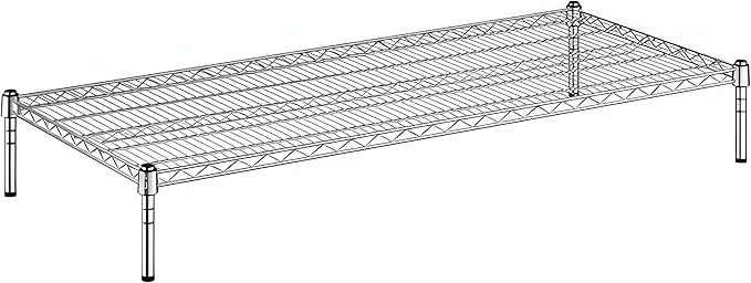 24" x 54" x 8" Chrome Wire Storage Shelf, Dunnage Rack, Commercial 1 Tier Small Shelf