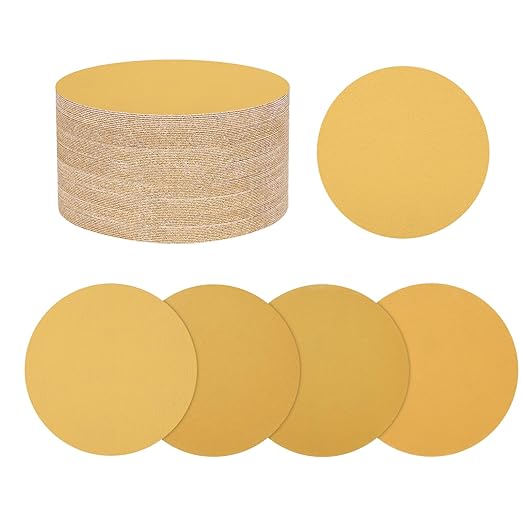 50 Pack Sanding Disc Kit 6 Inch 80/120/220/320/400 Grit Hook and Loop Random Orbital Sandpaper for Drywall Sander Wood Metal