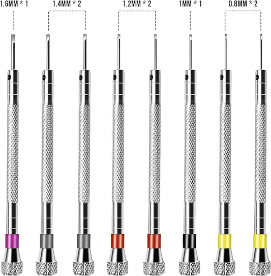 8 PCS Precision Jewelers Screwdriver Set, 0.8-1.6mm, Professional Watch Screwdriver Set, for Watch Eyeglasses Jewelry Wor